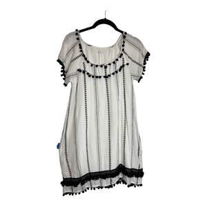 TULAROSA Dress Womens Small Revolve Black White Stripe Tassels